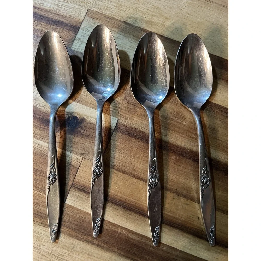 WEST BEND Twilight Rose Stainless Silverware Lot 18 Pcs Oneida Vintage